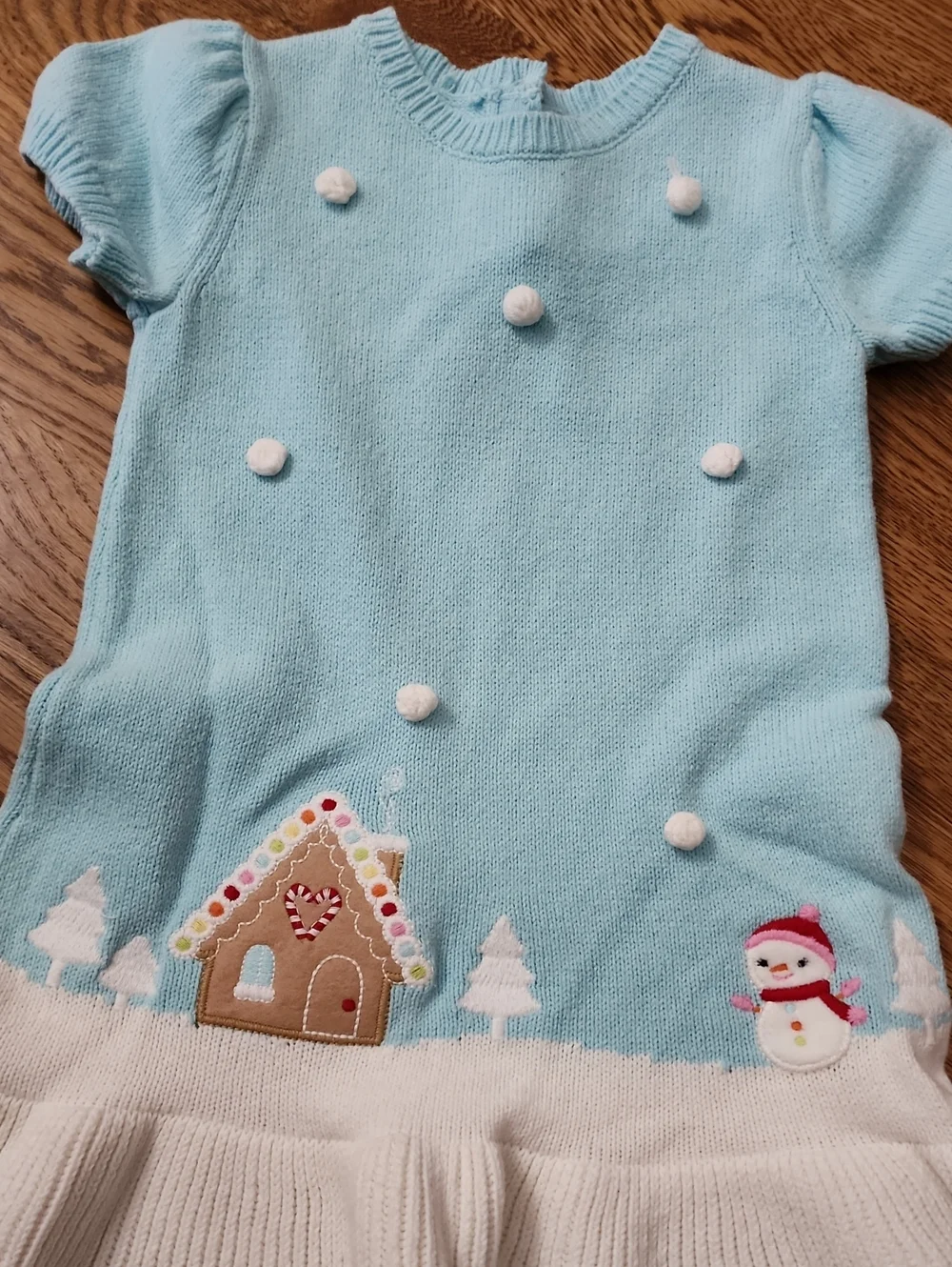 Vintage Gymboree Winter Wonderland Gingerbread Snowman Knit Sweater Dress, 5T